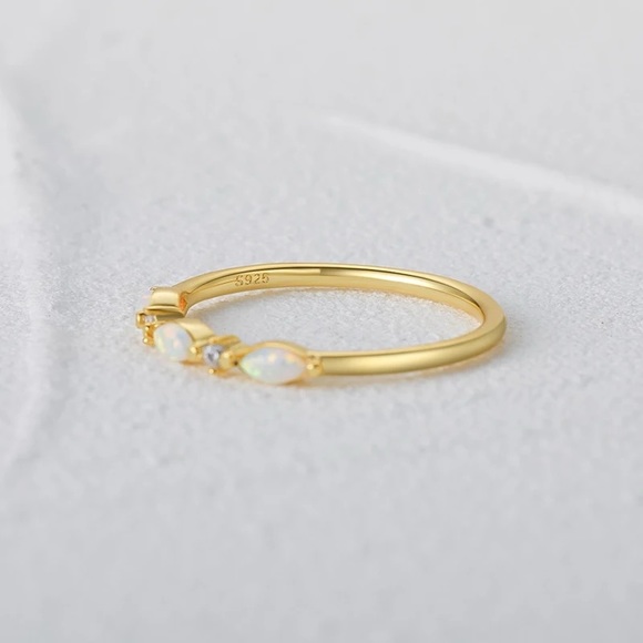 New: 18K Gold Vermeil Opal Stone Ring - Picture 7 of 11